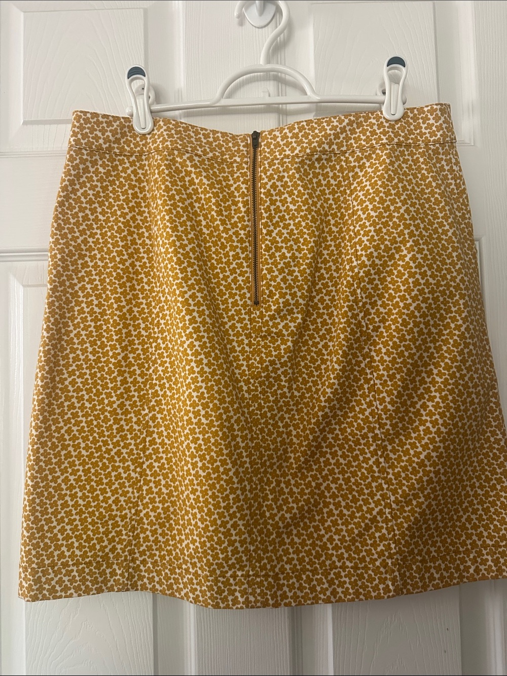 Boden Yellow Floral-Dot Print A-Line Skirt - Picture 2 of 3